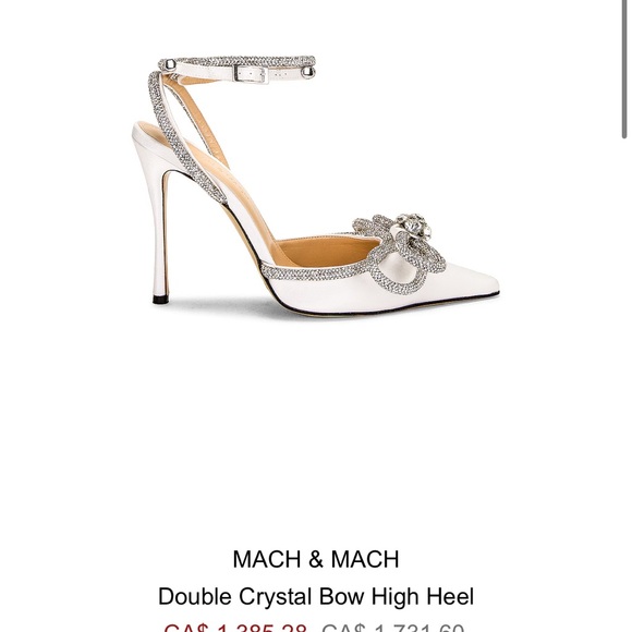 Mach & Mach Double Bow White Heels - Picture 8 of 9
